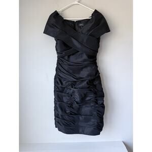 Adrianna Papell Occasions Ruched Sheath Dress Women’s Size 6 Black Midi